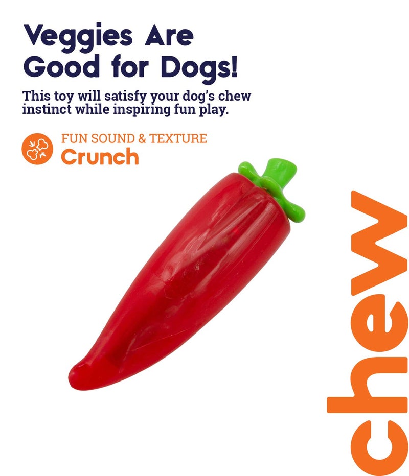 Petstages Crunch Veggies Pepper Dog Chew Toy, Medium - Image 2